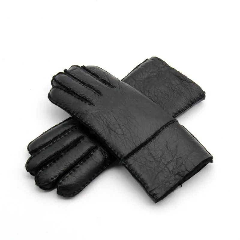 

Women's gloves winter warm sheepskin thickening fur genuine leather gloves for women mitts Female high-quality