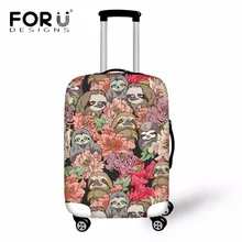 FORUDESIGNS Cartoon Cute Sloth Print Travel Suitcase Cover Travel Accessories Dustproof Rain Cover for 18-30 Inch Suitcase Case