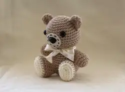 Вязаные игрушки амигуруми погремушка ручной работы фигурка медведя номер SY123