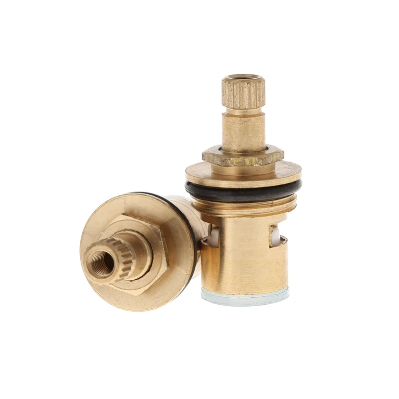 

2 Pcs Faucet Replacement Brass 1/4 Turn G1/2" Ceramic Disc Cartridge Hot Cold Tap Valve
