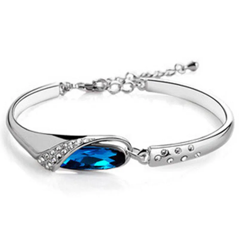 

LNRRABC 1PC New Hot Sale Classic Women Multicolor Rhinestones Bangle Bracelet Crystal Alloy Jewelry for women wedding gifts