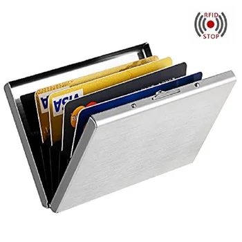

High-Grade stainless steel men credit card holder women metal bank card case card box rfid card wallet