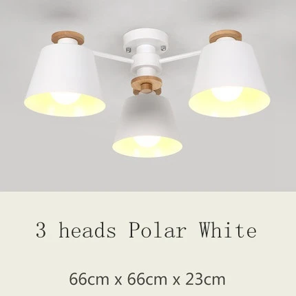 LukLoy, скандинавский светодиодный потолочный светильник, Железный Абажур для гостиной, подвесной светильник, светильники, Lamparas Colgantes, деревянный блеск - Цвет корпуса: Polar White 3 heads