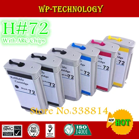 

Refill cartridge suit for HP72 ,C9370A C9371A C9372A C9373A C9374A C9403A suit for T1100 T1100ps T1100MFP T610,ARC chip,HP72CISS