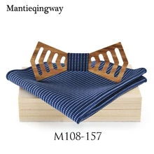 Mantieqingway из полой древесины с бантом комплекты носовых платков для мужские свадебные, для жениха рубашка деревянный галстук-бабочка карман с квадратными каблуками и галстуком и милыми бантиками