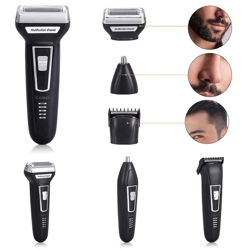 1 x Профессиональная высокопродвинутая система бритья/перезаряжаемая машинка для стрижки волос/бритва/волосы в носу для Kemei-6559