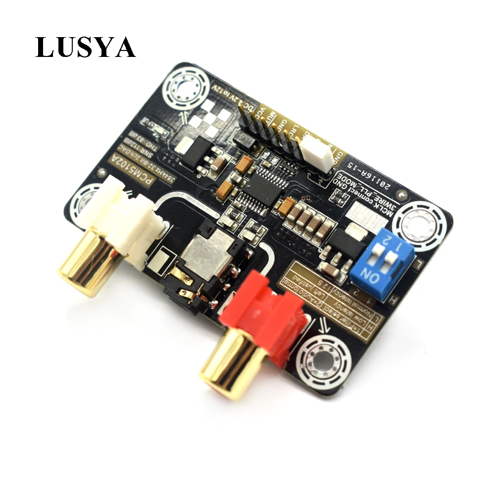 Lusya PCM5102A без потерь цифровой аудио I2S-DAC декодер для Raspberry Pi 2B/3B Поддержка 32 бит 384 к A5-006