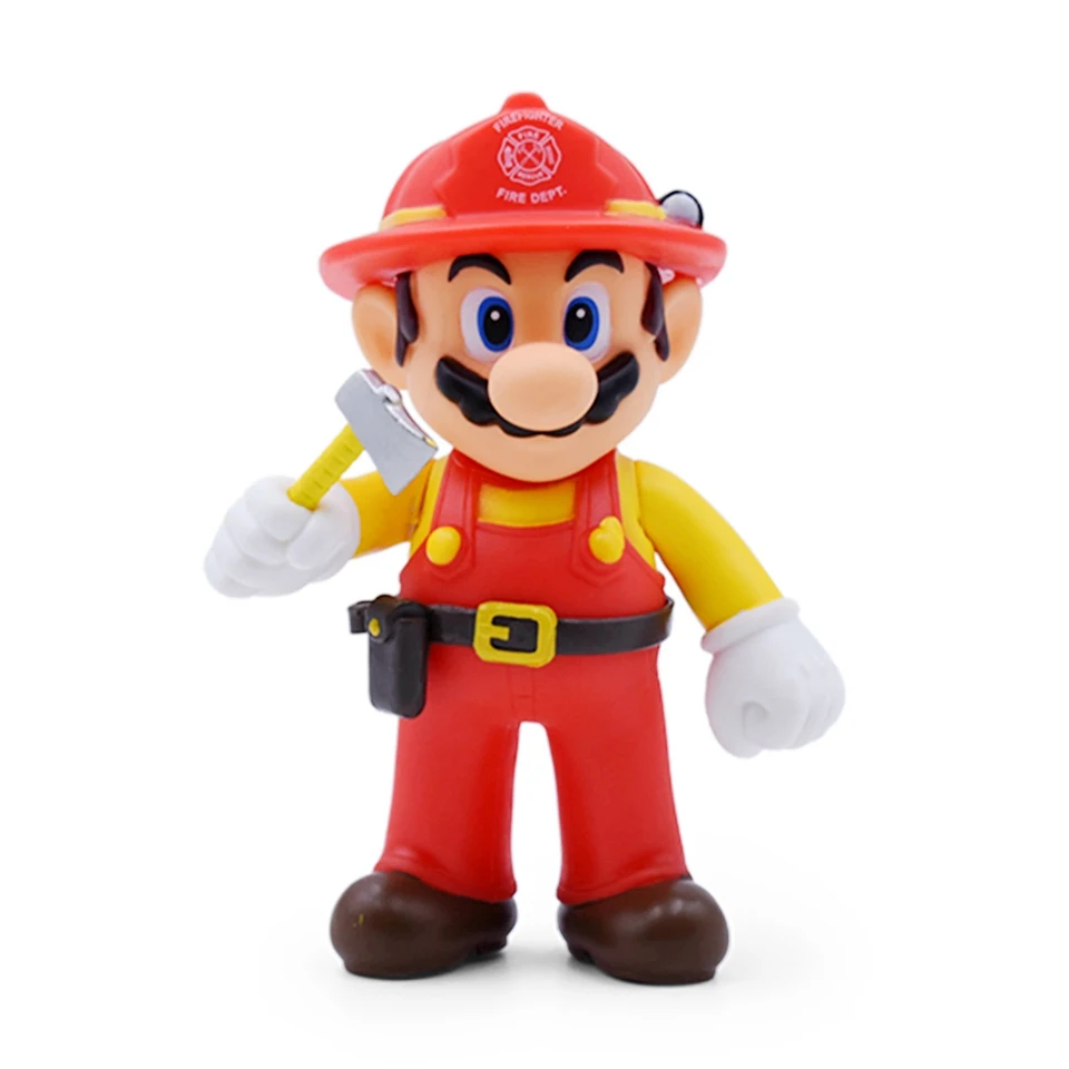 Firemen 8-15 см Фигурки "Супер Марио" игрушки Mario Bros Bowser Luigi Koopa Yoshi Mario Maker Odyssey ПВХ фигурка модель куклы игрушки подарок - Цвет: Firemen
