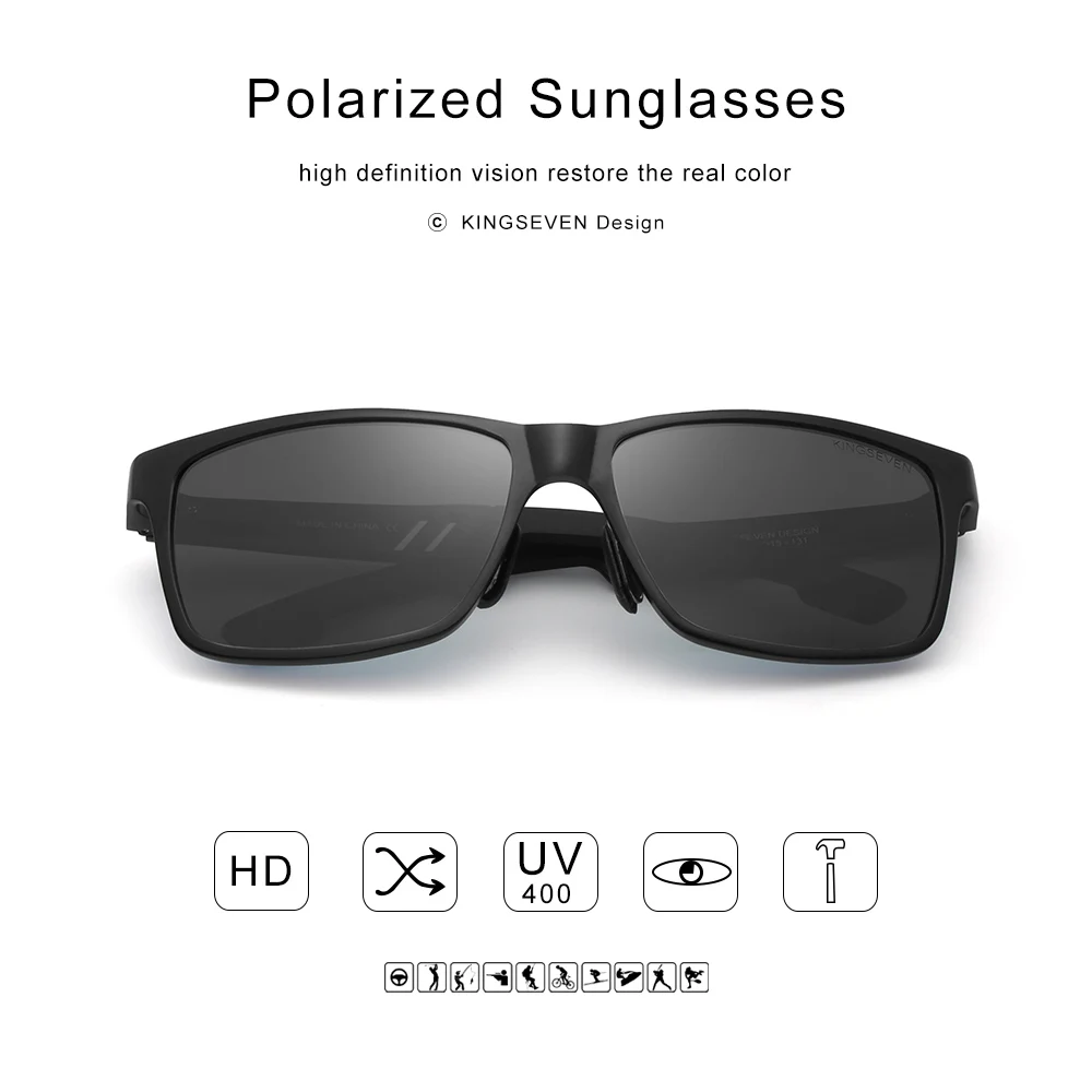 KINGSEVEN Men Polarized Sunglasses Aluminum Magnesium Sun Glasses Driving Glasses Rectangle Shades For Men Oculos masculino Male KINGSEVEN Men Polarized Sunglasses Aluminum Magnesium Sun Glasses Driving Glasses Rectangle Shades For Men Oculos masculino Male