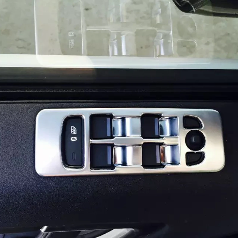 

For Land Rover Discovery Sport 2015 2016 2017 ABS Matte Window Lift Switch Armrest Cover Trims 4Pcs/set For Left-handed Driving