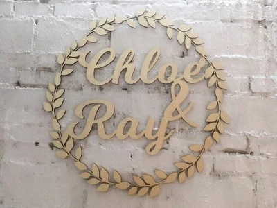 Private Wood Name Sign, Personalized Letters for Party Wedding Decoration, the Bride and the Bridegroom Name Date