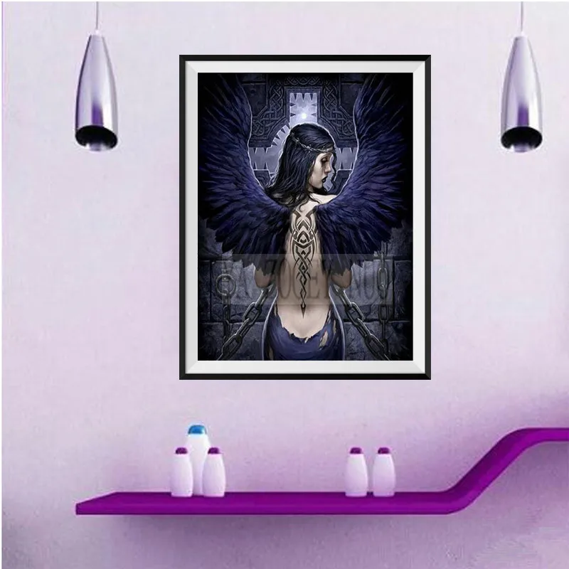 

YA ZOOEY NUO New 3D DIY Diamond Painting Cross Stitch Angel girl 5D Diamond Embroidery Mosaic Round Rhinestones Decor R1766