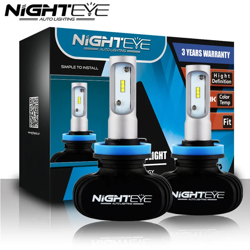 

NIGHTEYE 8000LM 50W H11 Car LED Headlight Kit 6500K White Replace Auto Bulbs Automobiles Headlamp Front Light FOR CSP LED CHIPS