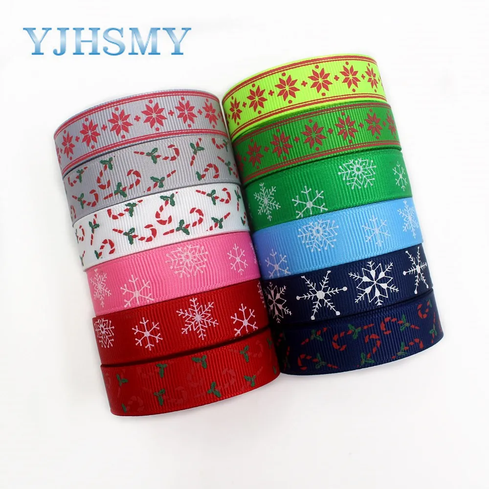 

YJHSMY I-19713-23,16mm,10yards Christmas series Cartoon grosgrain ribbons,bow cap accessories and decorations,DIY materials