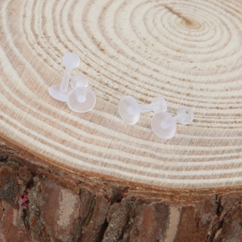 20 Pieces Bulk Transparent White Acrylic Nose Stud Barbell Lip Tongue Body Piercing for Men Women