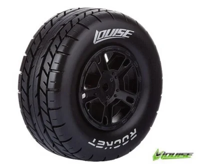 

LOUISERC 1:10 SC-Rocket Short Course Tire Soft Compound Black Rim Car 4PCS