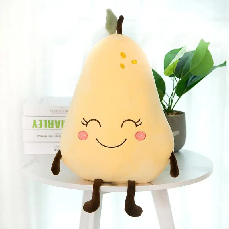 Watermelon Strawberry Pear Plush Toys Kawaii Cartoon Cute Fruit Stuffed Doll Soft Boys Girls Cushion Pillow For Kids Children - Цвет: Зеленый