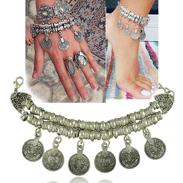 

NEW! belly dance accessories coins belly dance Anklet/Bracelet ladies Sandy beach accessories Sandy beach Anklet/Bracelet 1pair