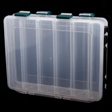 2 размера двухсторонняя прочность прозрачная видимая пластиковая коробка для рыболовных приманок 10/14 отсеков для сливного отверстия рыболовные снасти