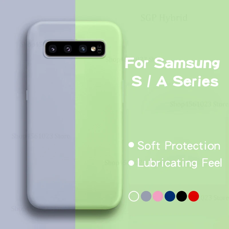 Задняя крышка для Samsung Galaxy A10 A30 A40 A50 A70 M10 M20 M30 S8 S9 S10 Plus S10E Note8 Note9 Оригинальный жидкий