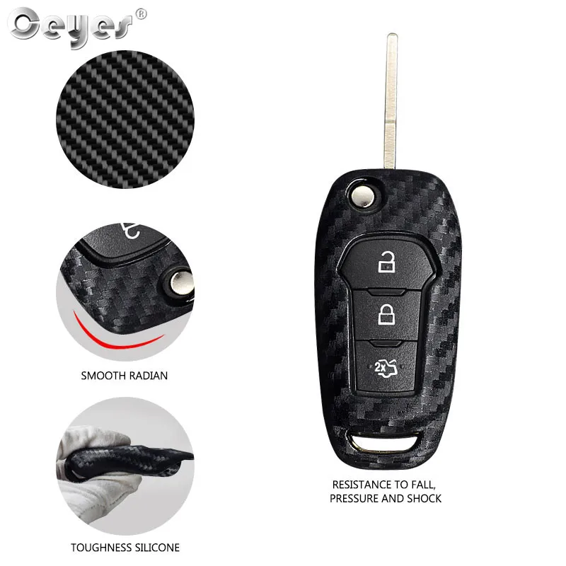 Carbon fiber key cover for FORD (2)