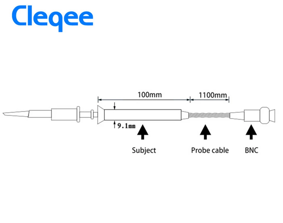 Cleqee High quality P2000 Series DC-60MHz~200MHz Oscilloscope Probe For Tektronix HP X1/X10 P2060 P2100 P2200 BNC Test Lead kit