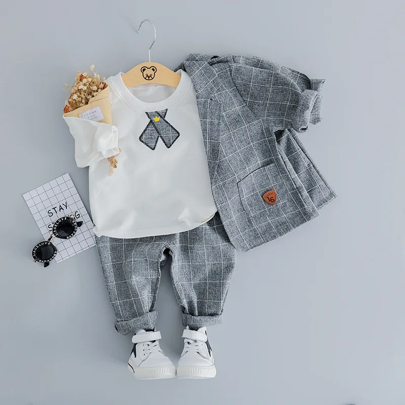 

2018 New Baby Girl Newborn Clothes In The Spring Of 2019 Children's Clothing Wholesale Wear Suit Shirt Three Suits Gentleman's