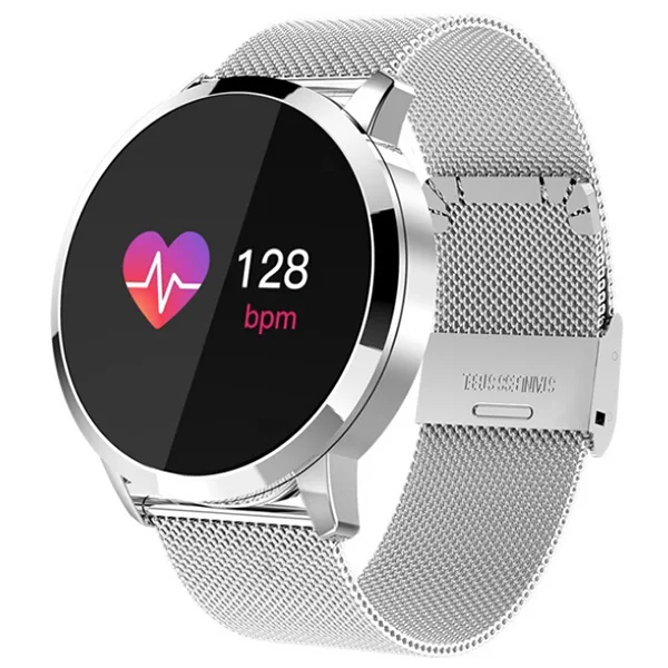 Diggro Q8 Смарт-часы OLED цветной экран Водонепроницаемый фитнес-трекер Женская мода монитор сердечного ритма умные часы для Android iOS - Цвет: Steel Silver