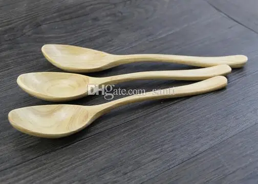 Японская Корейская ручка для столовой посуды кофейная деревянная ложка меда ложка для кормления ребенка