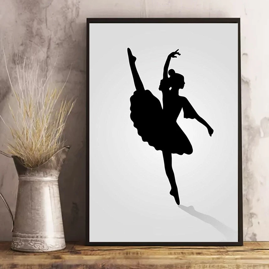 Saga effektivitet smid væk Black and White Wall Art Ballerina Pictures Modern Abstract Painting Ballet  Dance Paintings Wall Decorations Living Room|Painting & Calligraphy| -  AliExpress