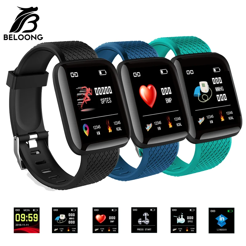 

BELOONG 116 Plus Smart Watch 1.3' Custom Dial Dynamic Blood Pressure Oxygen Message Push Wristband Smartwatch Bracelet Band