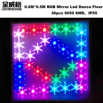 

Free Shipping 10pcs/Lot 0.5Mx0.5M RGB 3in1 3D Mirror Tempered Glass Led Dance Floor 36pcs 5050 SMD IP55 for Wdding Club
