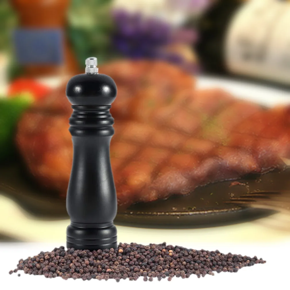 

High Quality New! Wooden Wood Pepper Salt mill Shaker Pepper grinder Gadget Cooking Meat Restaurants Brand New