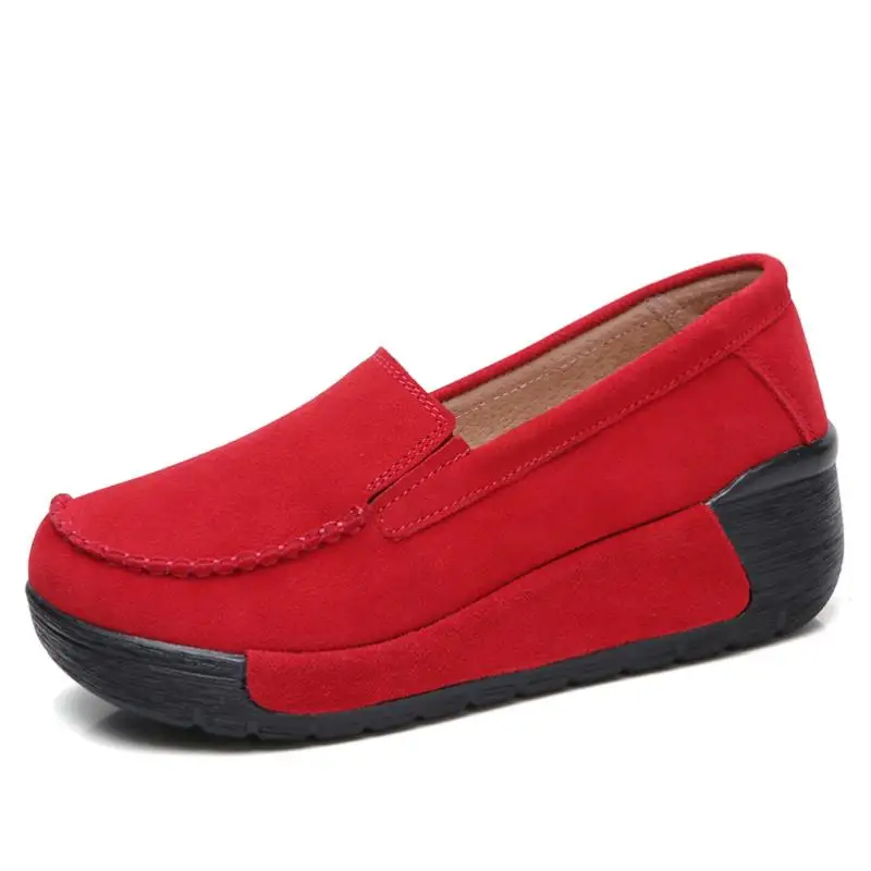 BVNOBET/кожаная женская обувь черного цвета; сезон осень; модная женская повседневная обувь черного цвета; женские кроссовки на платформе; Deportivas Plataforma Mujer - Цвет: Красный