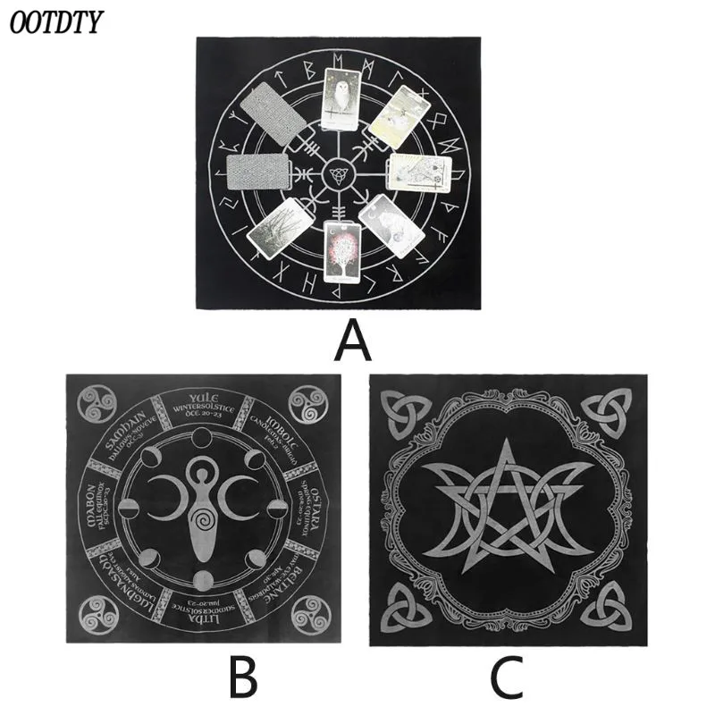 49x49 см скатерть Таро Триптих Луна пентаграмма Паган алтарь Таро ткань фланель