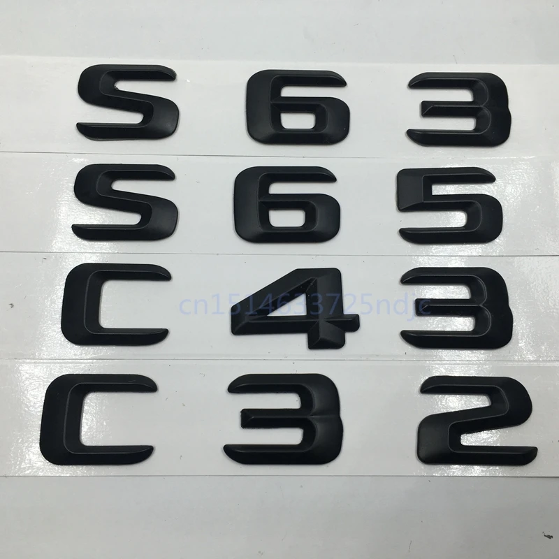 

ABS 3D Matte Black C32 C36 C43 S63 S65 Rear Boot Emblem Logo Badge Trunk Letters For Mercedes Benz C S Class AMG W202 W220 W201