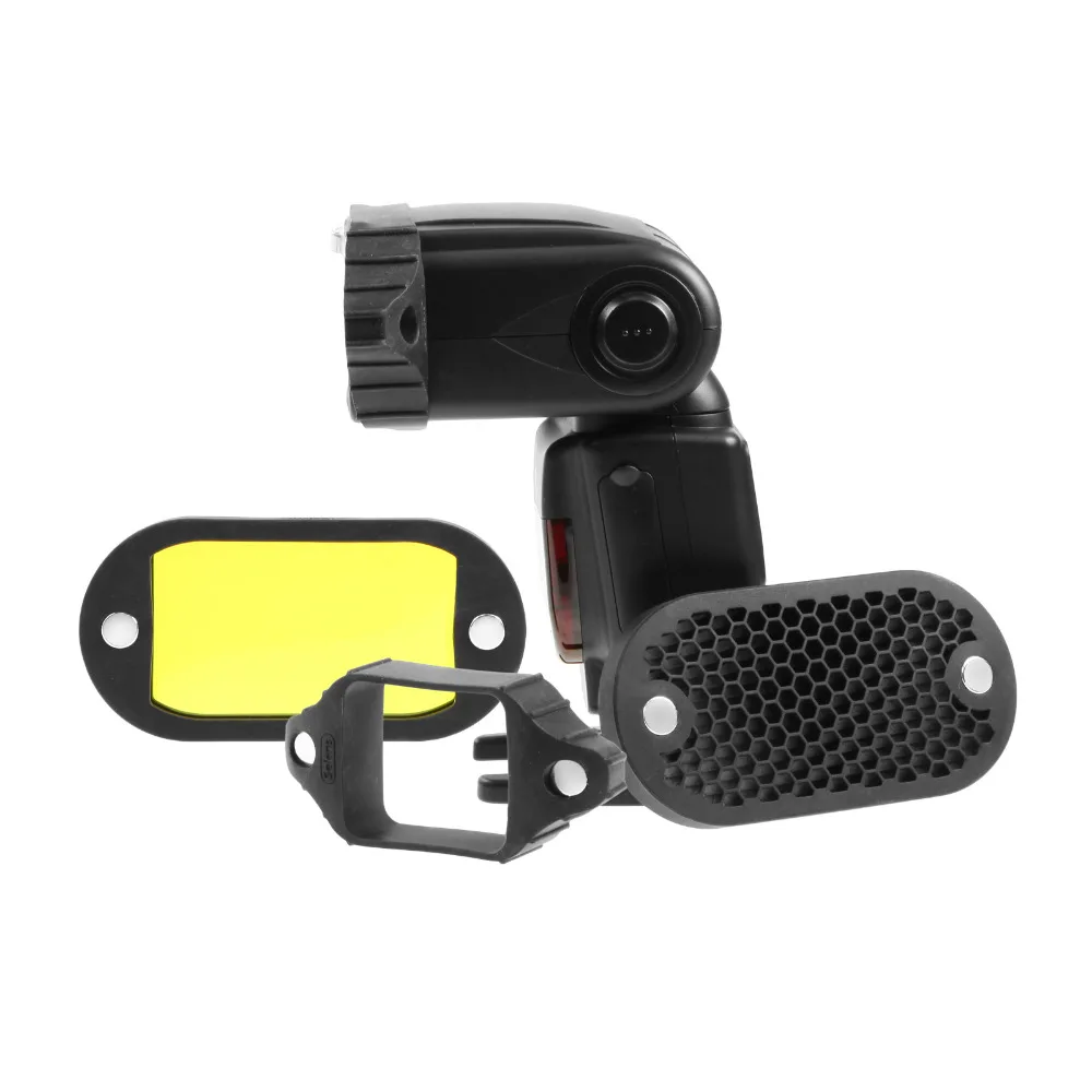 For flash Speedlite Honeycomb Gridx + Shelf + Filter + Rubber Band + Light Sphere  Bounce  Snoot +Carrying Bag (2)