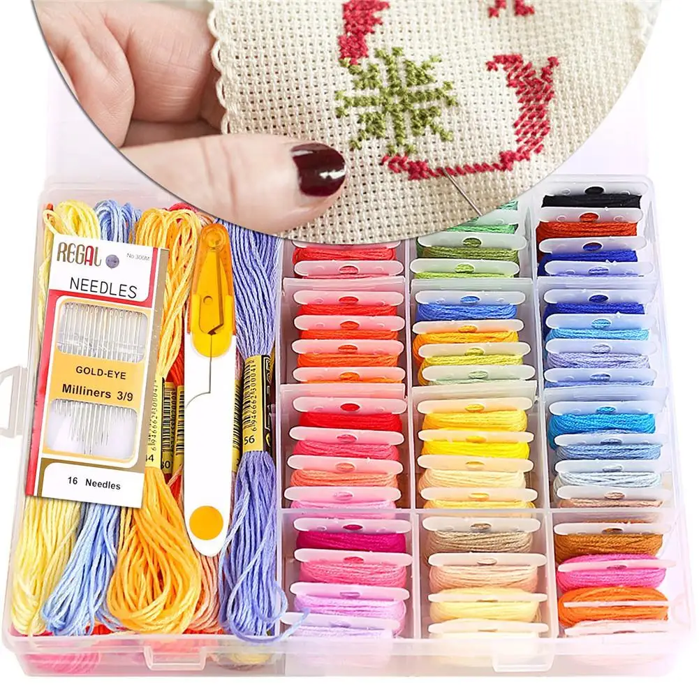 

115 PCS Per Set Handmade Cross-stitch Set Novice Cross Stitch Set Tool Knitting Needle Kit