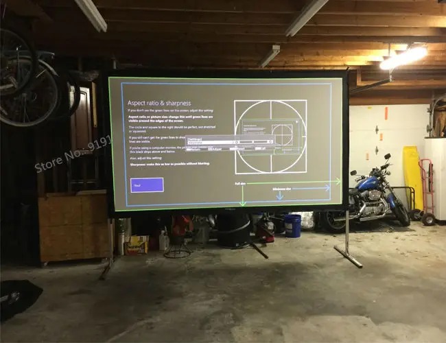 150 inch 16 to 9 fast folding projection screen pic 7