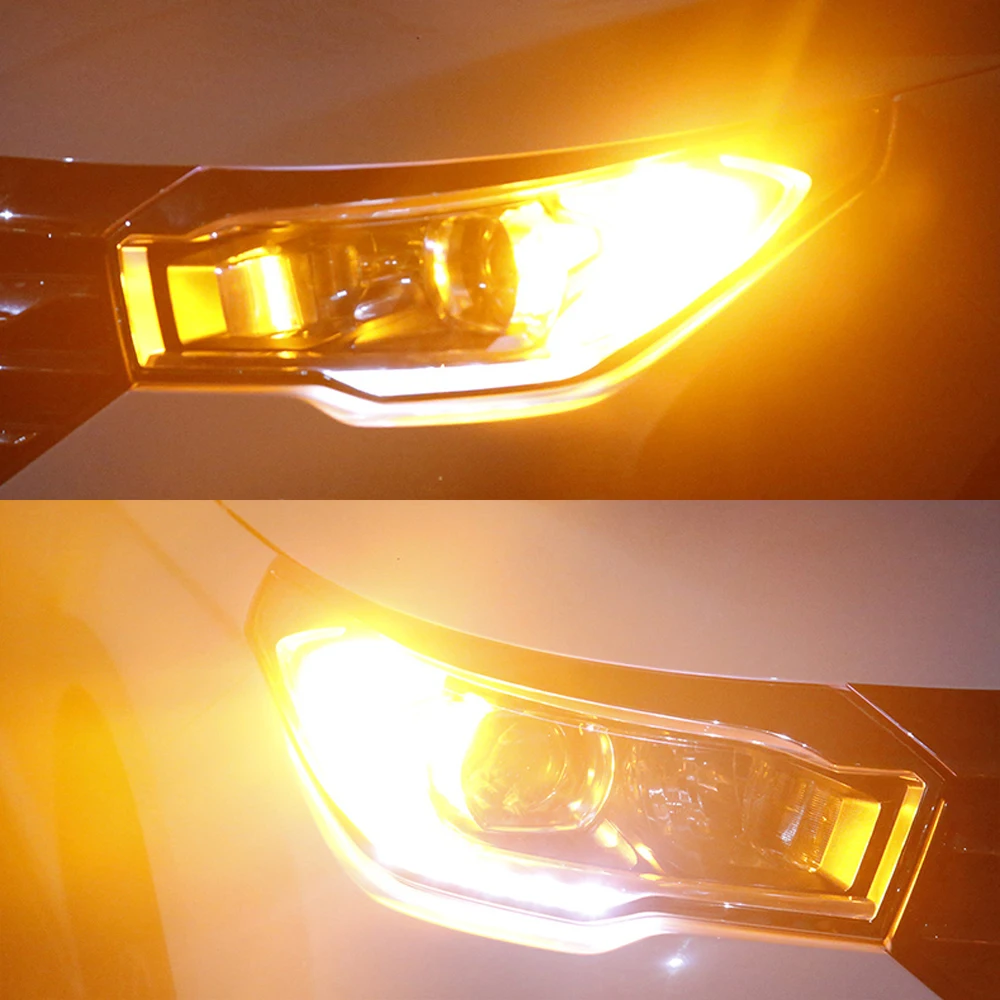 Светодиодная лампа янтарного цвета S25 T20 7440 W21W 144 smd 1156 BA15S P21W PY21W CanBus без ошибок