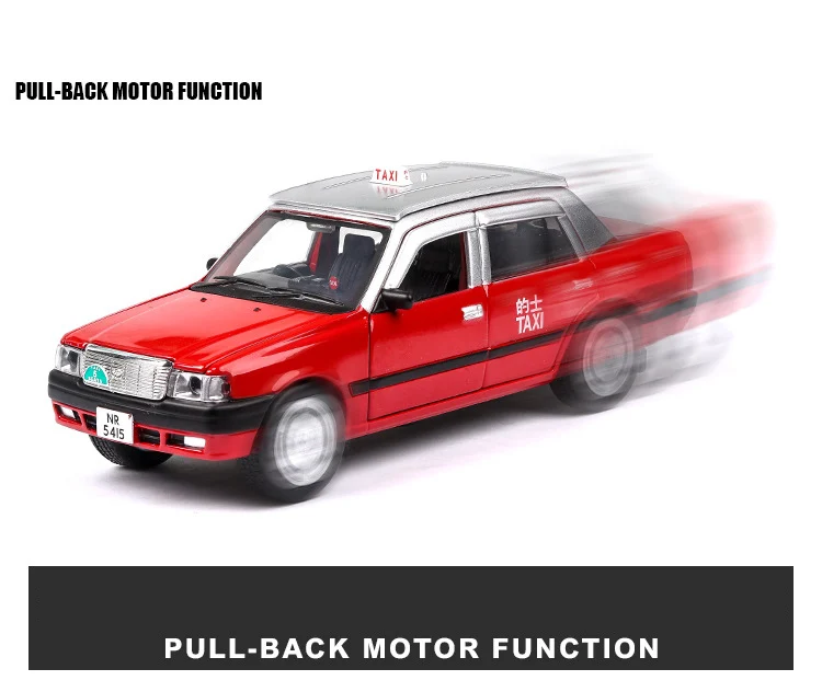 1/32 имитация модели автомобиля Классическая репродукция, Гонконг старый Корона такси, 6 открытых дверей, звук и свет функция эха игрушечный автомобиль