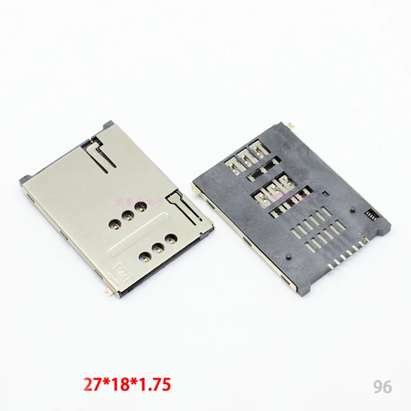 

2pcs/lot SIM Card Holder Connector 6+1 7P Memory Card Adapter For Phone Tablet PC, SMT Self Push Type
