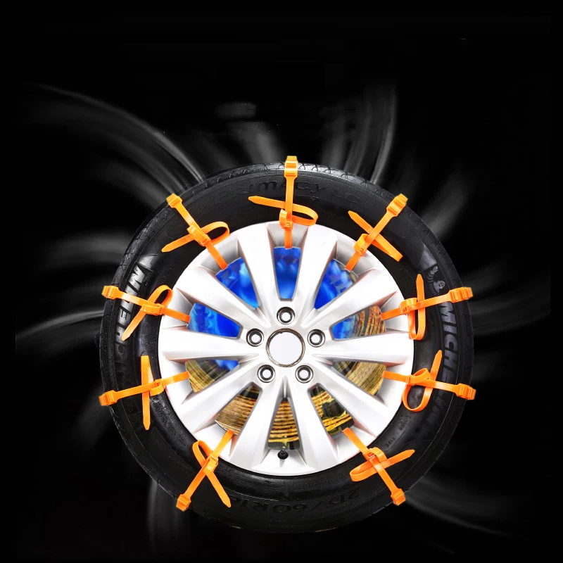 1 шт. зимние противоскользящие цепи для Универсальный автомобильный ремень шины колеса снежные цепи оранжевые шины открытый ремень легкий в установке автомобильный Стайлинг
