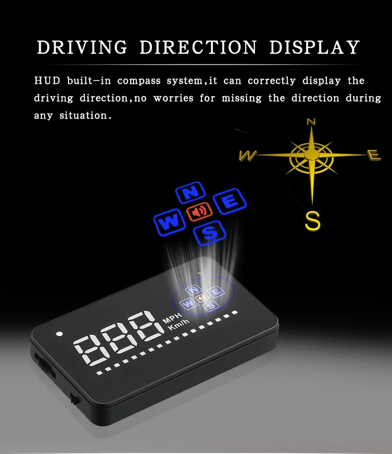 Compatible with All Car Speed Projector GPS Digital Car Speedometer A2 Electronics Head Up Display Auto HUD Windshield Projector Compatible with All Car Speed Projector GPS Digital Car Speedometer A2 Electronics Head Up Display Auto HUD Windshield Projector