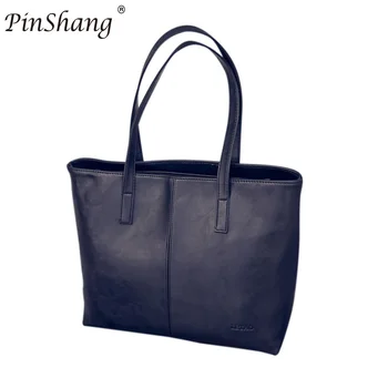

PinShang Women Fashion Retro Style Antiwear PU Handbag Single Shoulder Bag Postman Package Deluxe large capacity bag lady ZK30