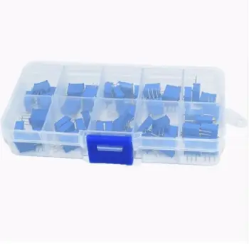 

3296W Multiturn Trimmer Potentiometer Kit High Precision 3296 Variable Resistor With Free Box electronic diy kit 103 104 503