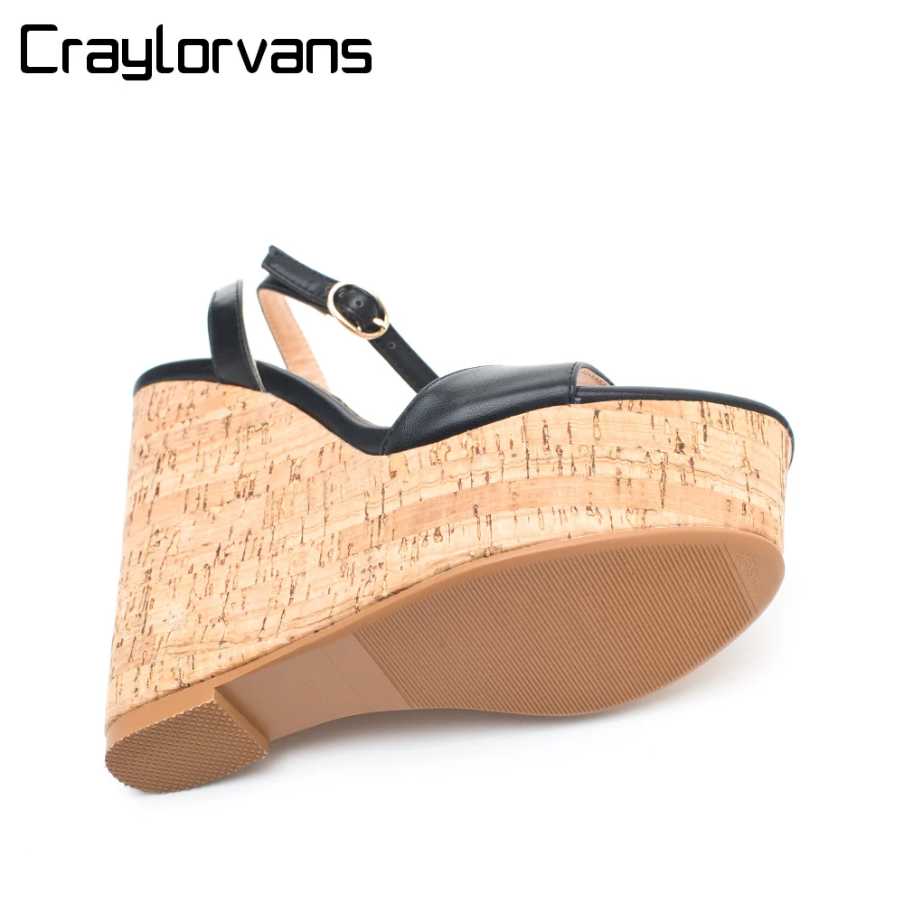Craylorvans/женская летняя обувь на танкетке платформе 4 5 см босоножки высоком каблуке
