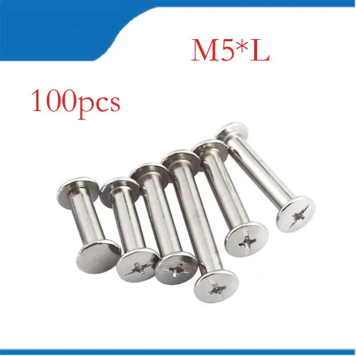 Nickel Plated Binding Chicago Screw Posts Barrel Nuts Rivets M5//6mm-100mm