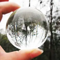 Дропшиппинг Стекло мяч искусственные прозрачный кристалл исцеления Бал Сфера со съемной базы подарки дома замечательный подарок 80 мм