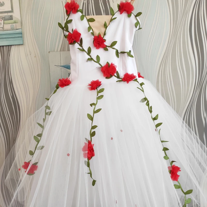 Professional Ballet Tutu Kids Child Girls White Flowers Ballet Dress For Girls Kids Child Ballerina Dress Dance Costume Ballet Dress